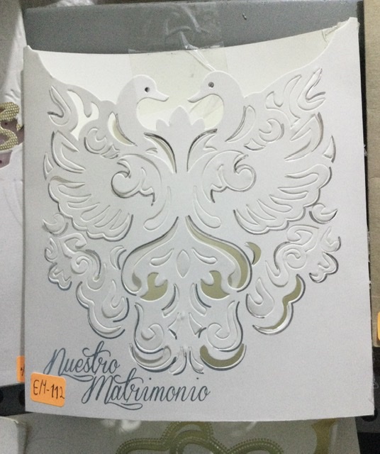 TARJETA CISNES PLATA 16X17