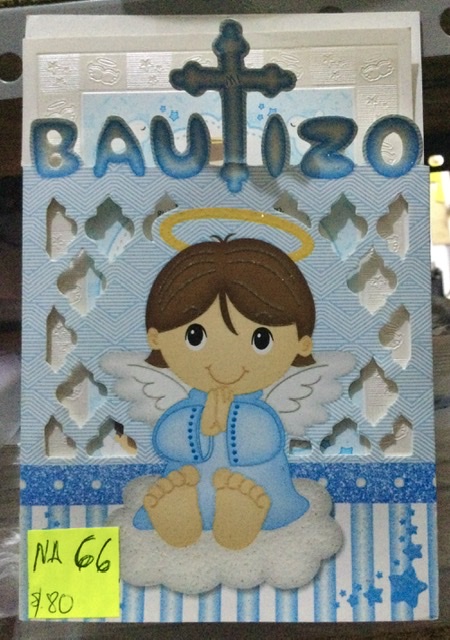 Tarjeta bautizo celeste NA066