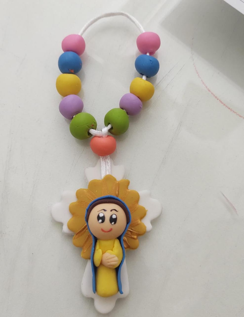 DENARIO VIRGEN CEREMICA EN FRIO