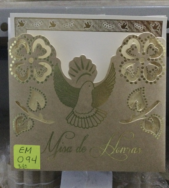 TARJETA FOLCKOTE PALOMA DORADA