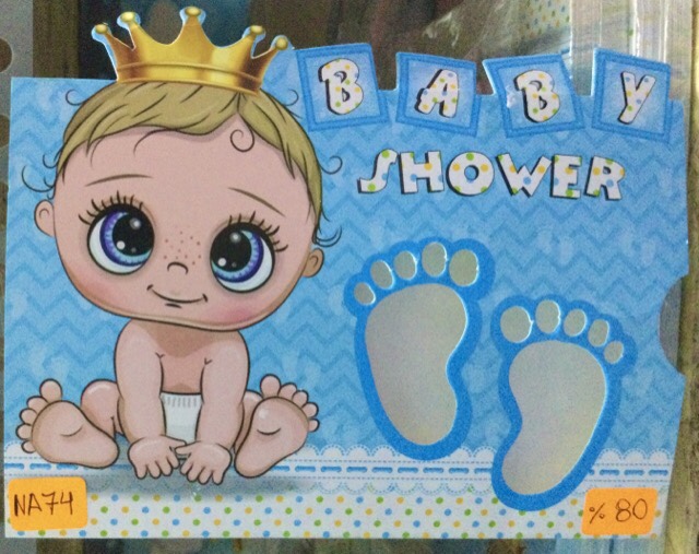Tarjeta baby con corona Celeste NA074