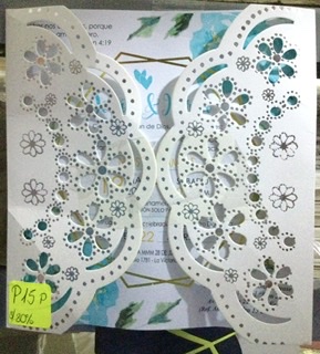 Tarjeta matrimonio floreado plata P15P