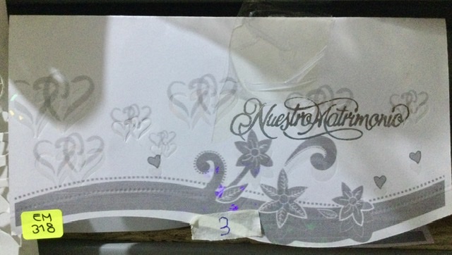 Tarjeta matrimonio plateado EM318