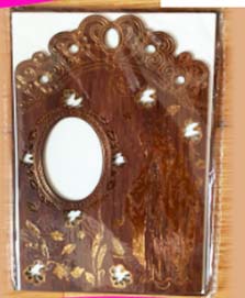 TARJETA MADERA VIRGEN MARIA