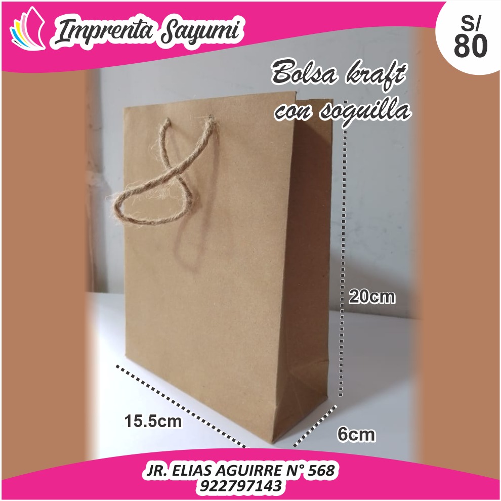 BOLSA KRAF CON SOGUILLA  15.5x14.5x7cm