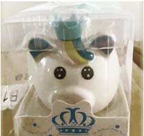 ALCANCIA UNICORNIO CELESTE CON CORONA