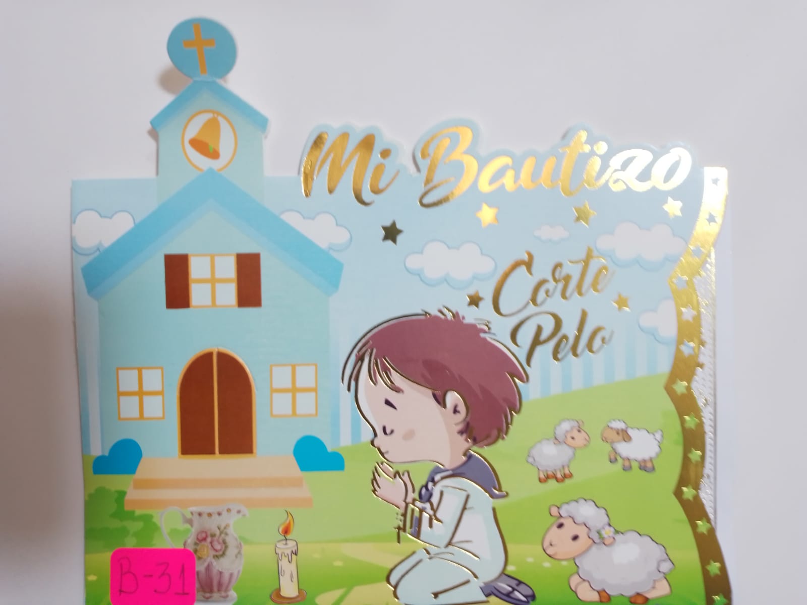 TARJETA IGLESIA ECHADO MI BAUTIZO NIÑO B31M