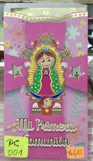 Tarjeta virgen de Guadalupe rosado PC001