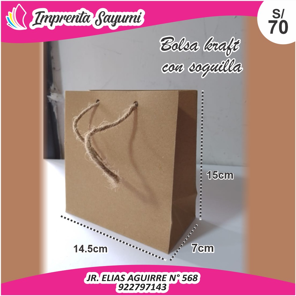 BOLSA KRAF CON SOGUILLA 15 x 14.5 x 7cm