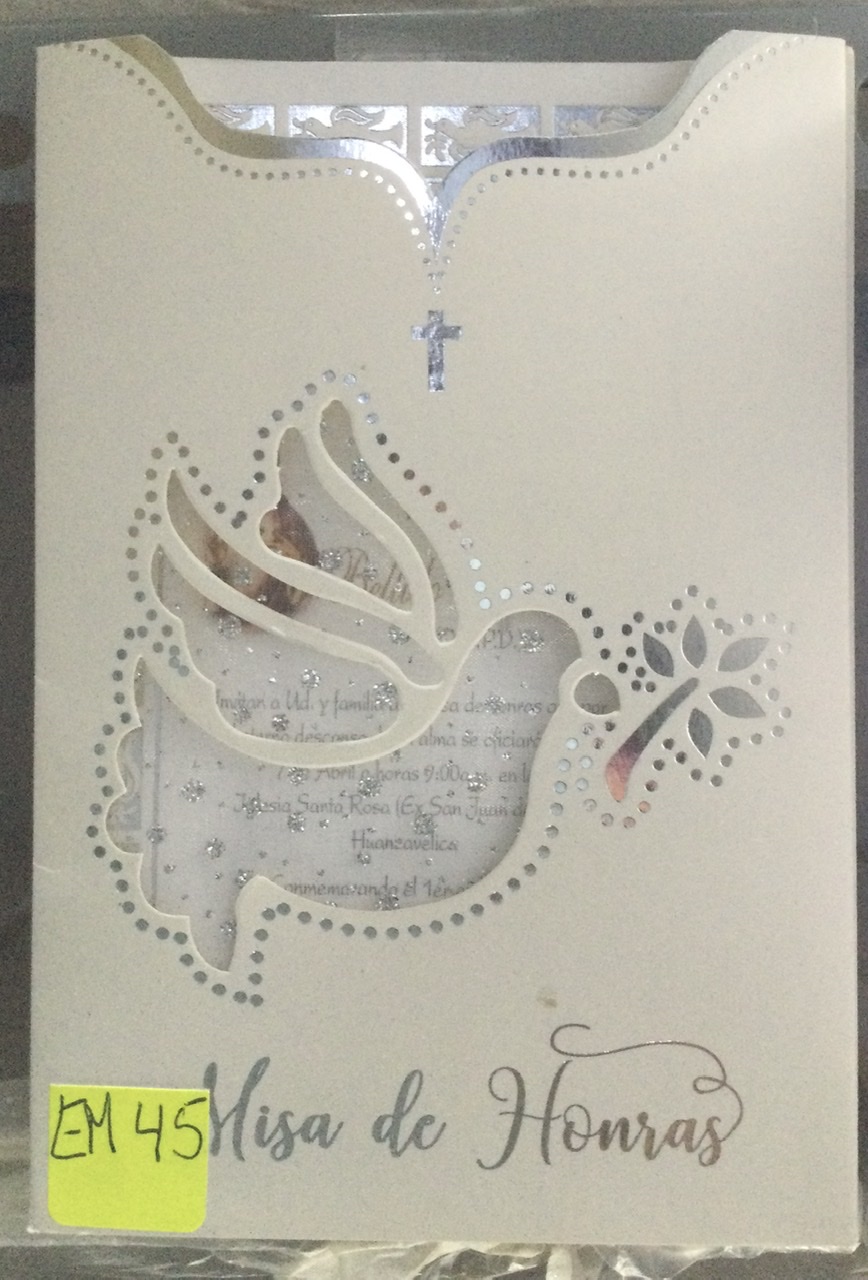 TARJETA PALOMA OLIVO PLATA GRANDE