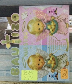 Tarjeta nuestro bautizo ángeles niño y niña B25