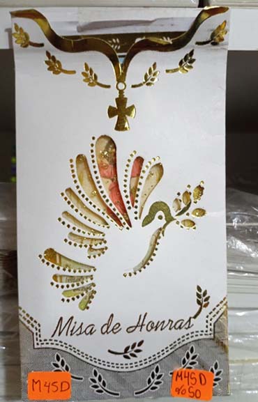 TARJETA MISA DE HONRAS  SOLO PALOMA  M45D