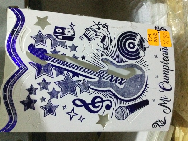 TARJETA GUITARRA AZUL Em373