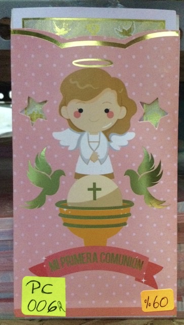 Tarjeta ángel rosado PC006R