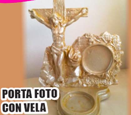 MARMOLINAS JESÚS CRUCIFICADO CON PORTA FOTO CON VELA