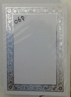 Tarjeta interior bordes de flores plateada INT06P