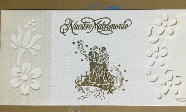 TARJETA NOVIOS dorado