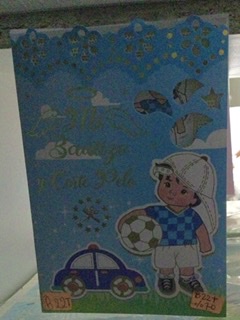 Tarjeta de bautizo corte de pelo niño B22T