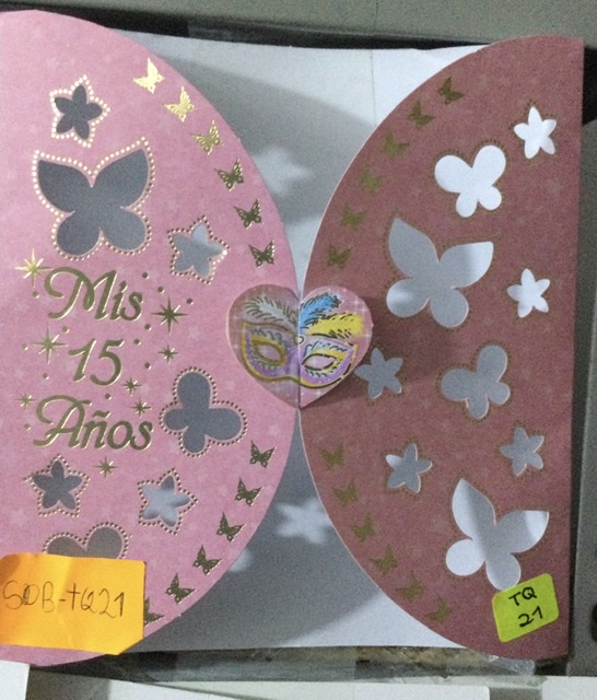 TARJETA OVALADO CORAL 15 AÑOS TQ21