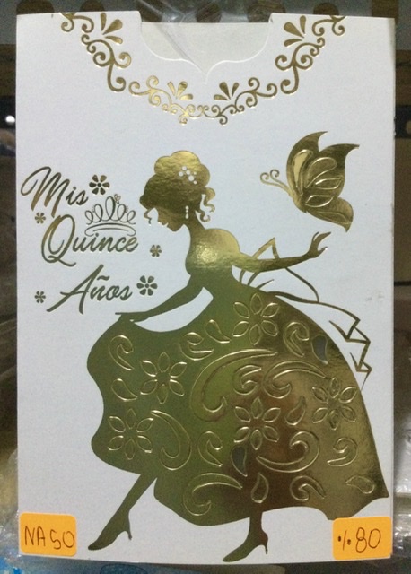 TARJETA quinceaños Cenicienta dorado