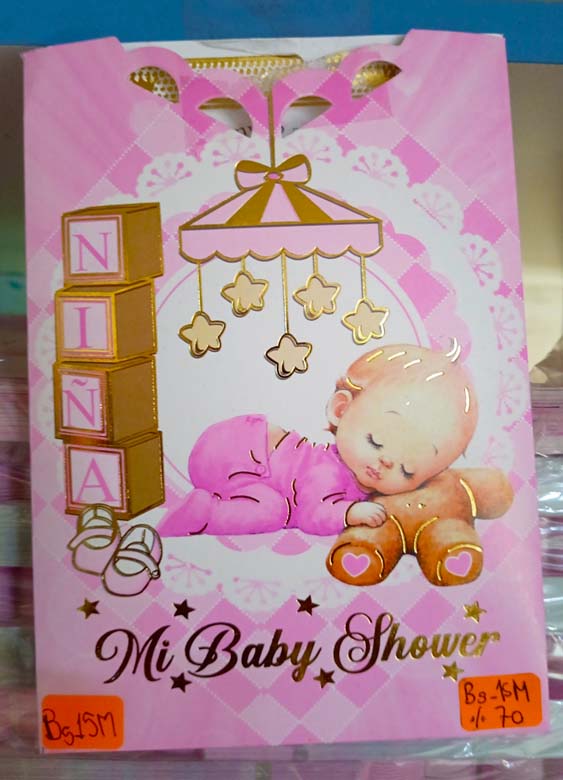 TARJETAS MY BABY SHOWER NIÑA Y SU OSITO BS15F