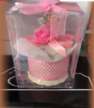 COFRE DE LOZA CON CAJA DE MICA ROSADO
