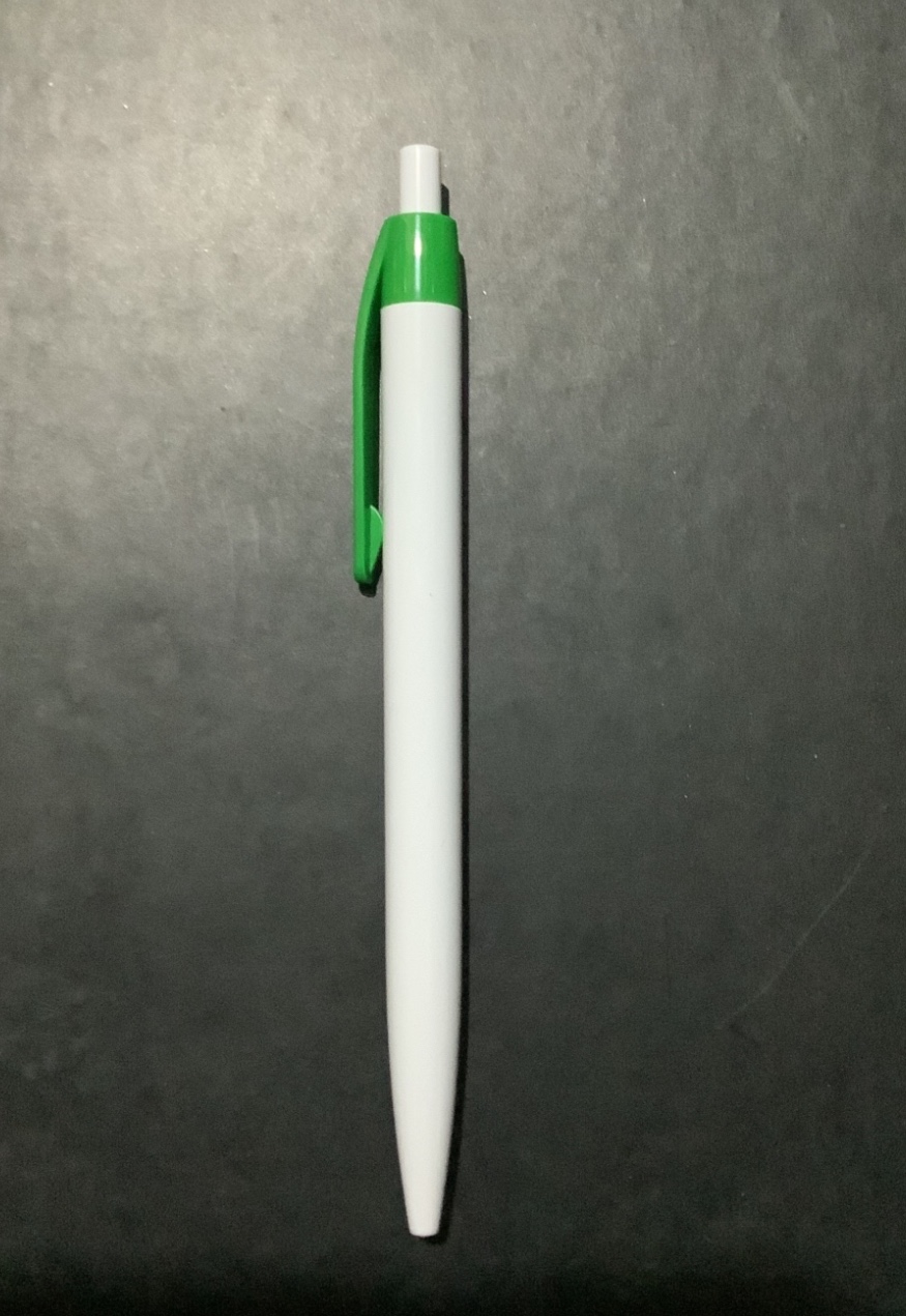 LAPICERO PLASTICO BLANCO CON CLIP DE COLOR VERDE