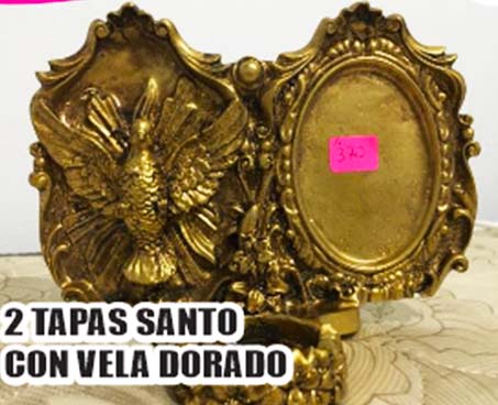 MARMOLINA DOS TAPAS SANTO CON VELA DORADA