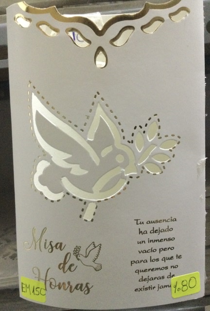 TARJETA PALOMA CALADO DORADO