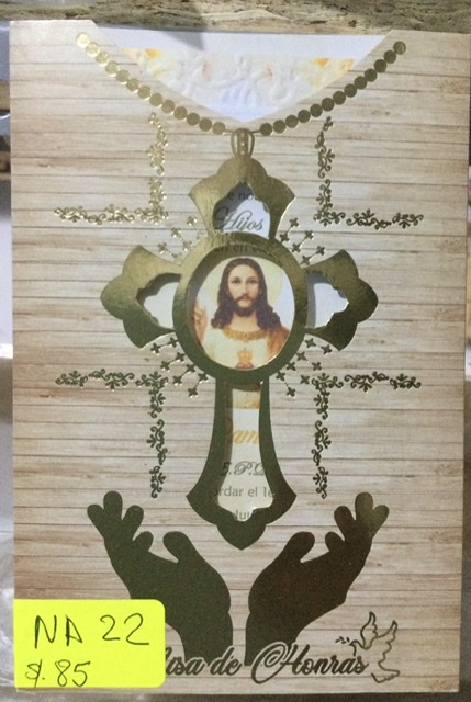 TARJETA CRUZ MANO DORADA M35