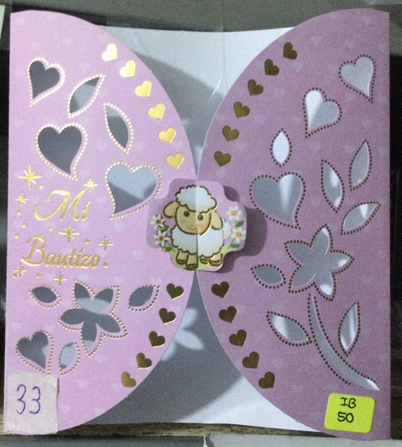 TARJETA BAUTIZO ROSADO OVALADO