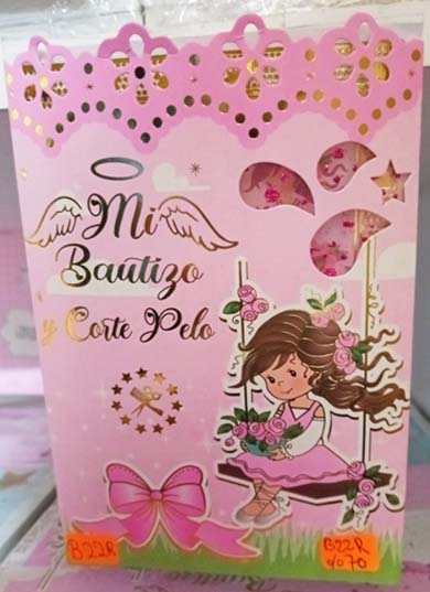 TARJETA MI BAUTIZO Y CORTE DE PELO NIÑA B22R