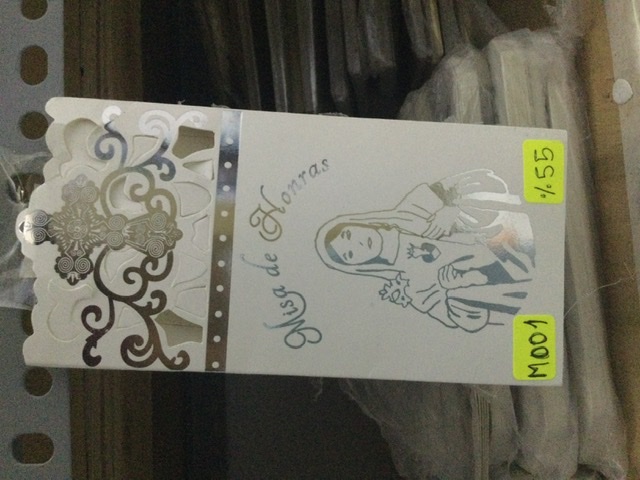 Tarjeta misa virgen M001