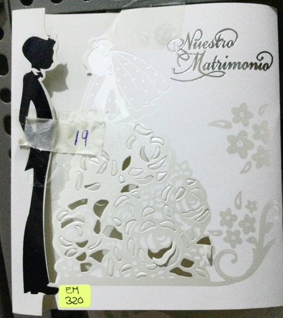 Tarjeta matrimonio novios separados EM320