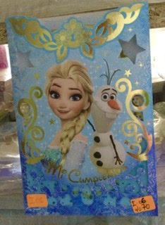 Tarjeta de cumpleaños frozen I06