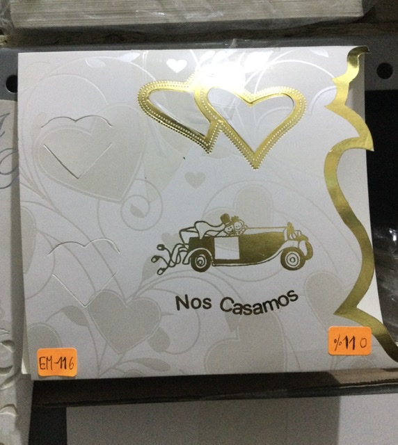 TARJETA FONDO NACAR CORAZON CARRO DORADO