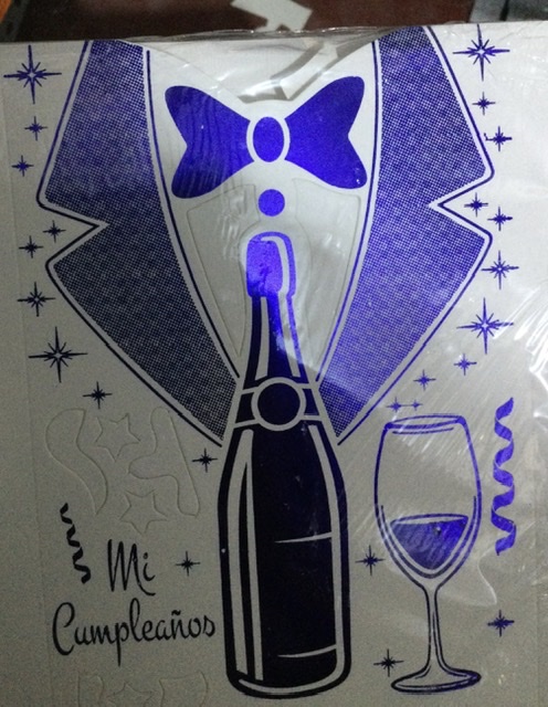 TARJETA BOTELLA AZUL Em378