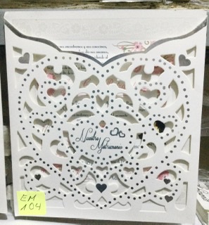 TARJETA CORAZON DE PUNTOS PLATEADO EM104