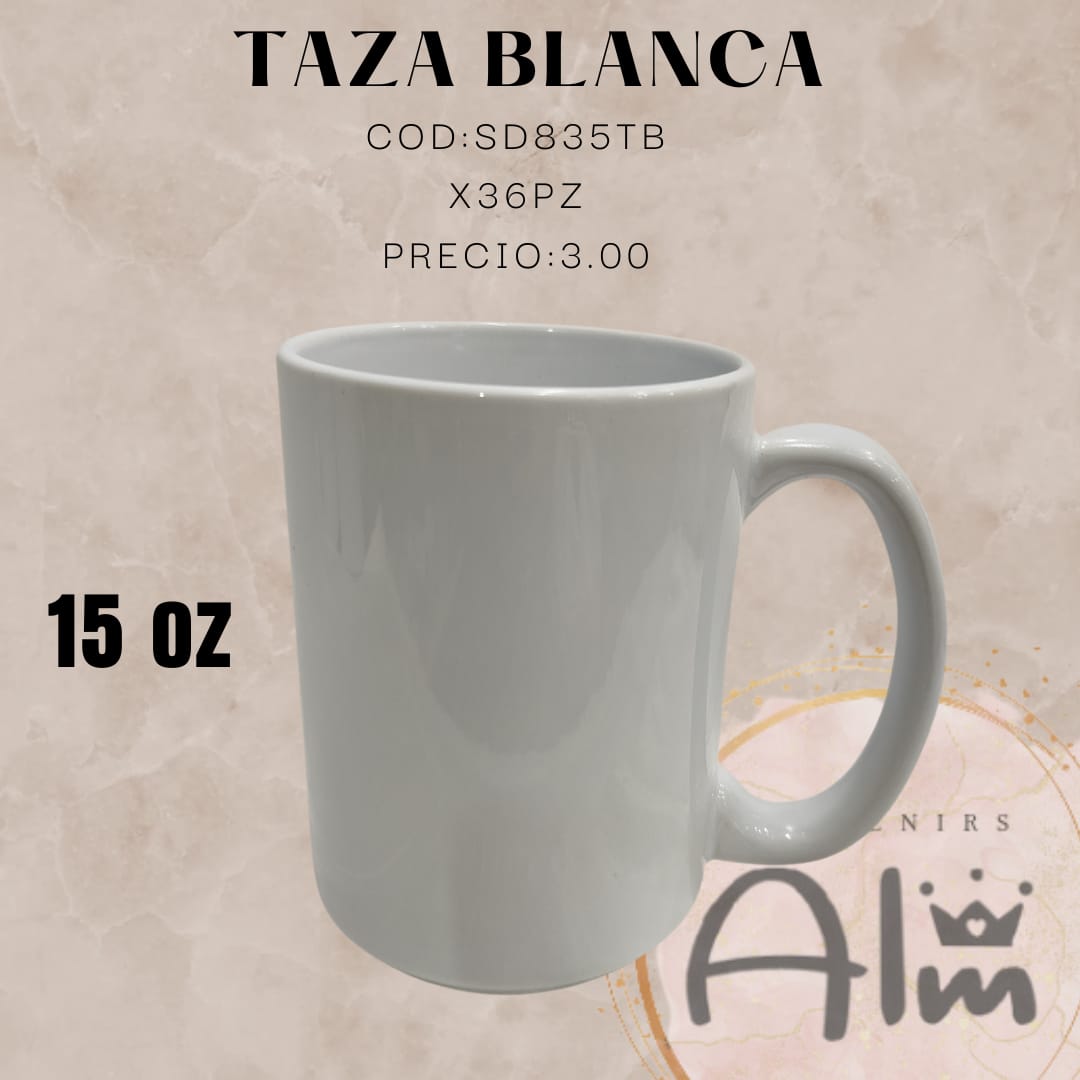TAZA BLANCA 15 OZ SUBLIMABLE