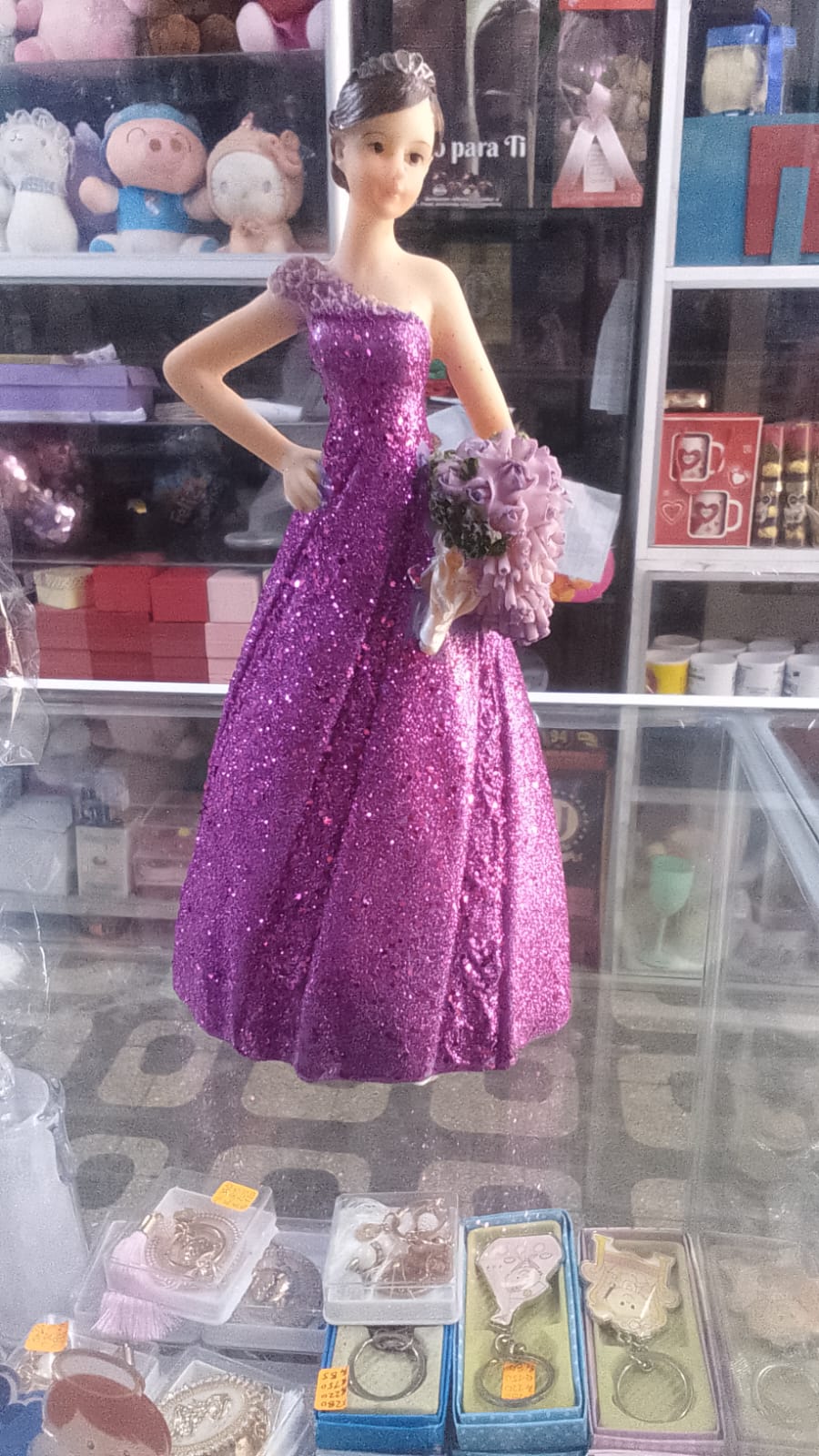 ADORNO NOVIA FUCSIA (brillo)