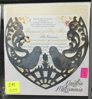 TARJETA PALOMAS PLATA EM105