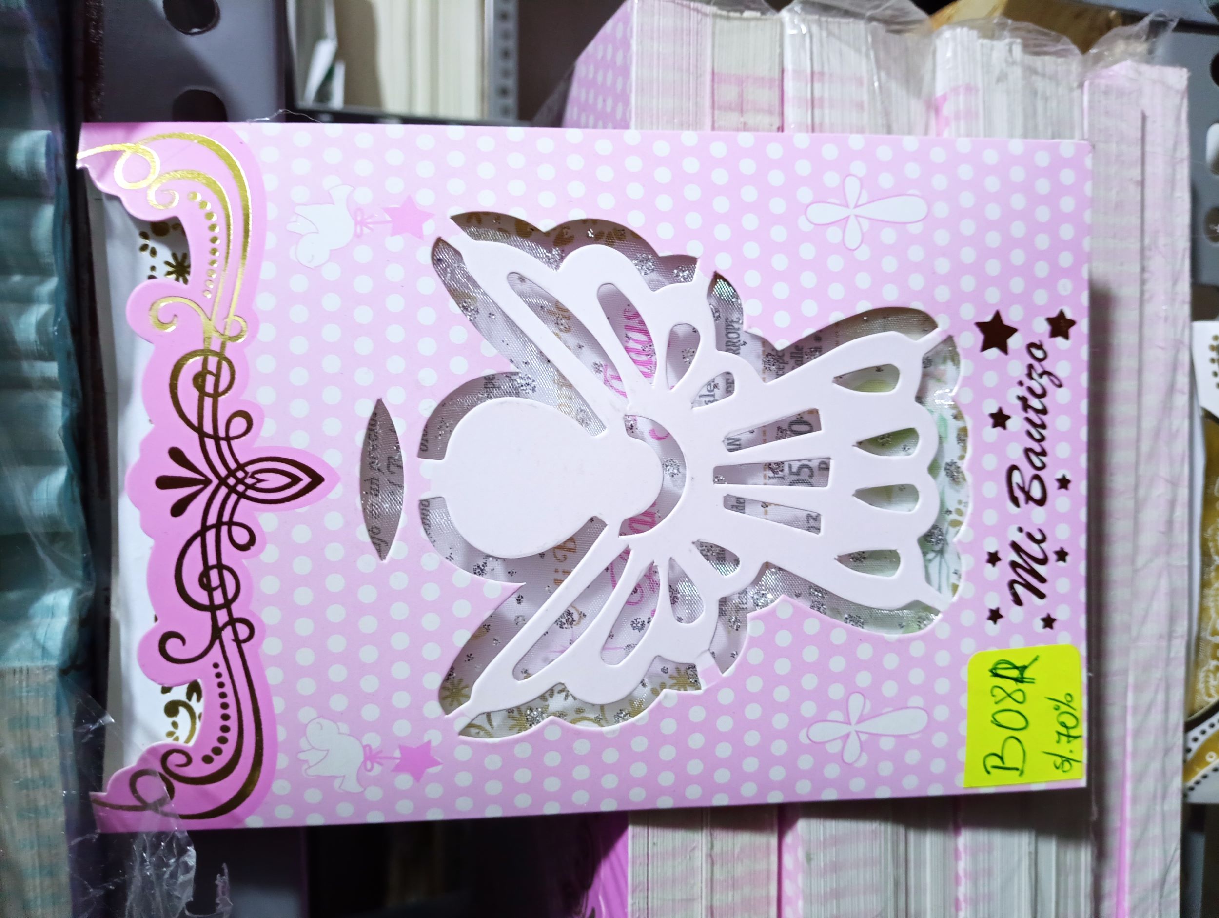 TARJETAS MI BAUTIZO ROSADO B08R