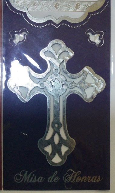 TARJETA AZUL CRUZ PLATA