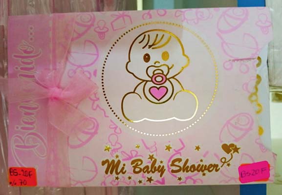 TARJETA MY BABY SHOWER NIÑA BEBE EN CIRCULO BS22F