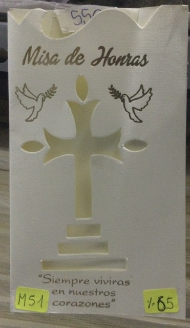Tarjeta misa M51