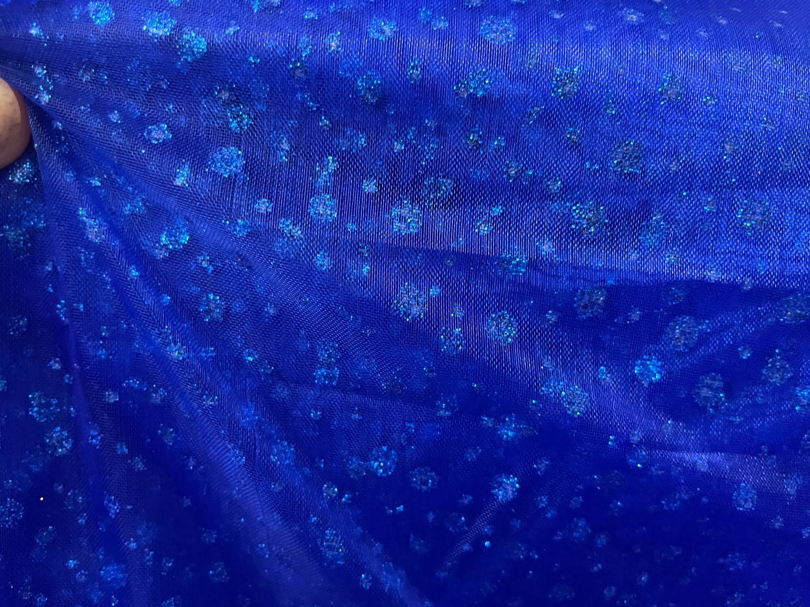 TELA DE ORGANZA ESCARCHADA AZUL