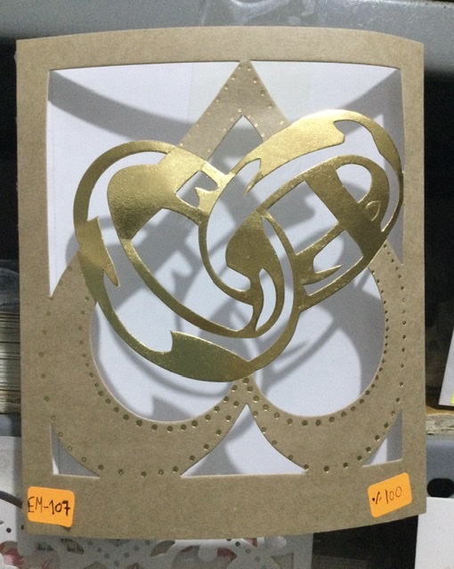 TARJETA AROS DORADO MARRON