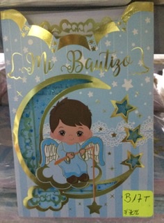 Tarjeta mi bautizo luna niño B17T