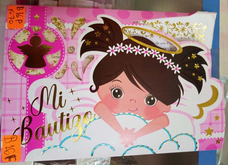 TARJETA MI BAUTIZO NIÑA  SOLO ROSTRO B16F