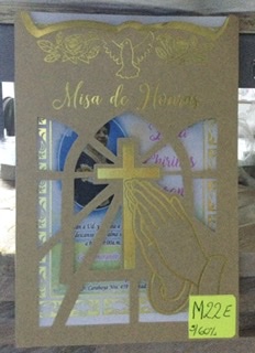 Tarjeta misa de honras manos juntas ecológico M22E